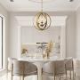 GEPOW Modern Orb Chandeliers, Gold Globe Hanging Light Fixture for Dining Room, Living Room, Bedroom, Kitchen Island and Foyer