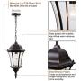 Goalplus Outdoor Pendant Light FIxture Bronze Hanging Porch Light Vintage Exterior Hanging Lantern with Clear Seeded Glass, 17 3/4'' High, IP44 Waterproof, LMSP4610-M