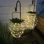 CIAOYE Pineapple Outdoor Solar Lantern, 2 Pack Optically Controlled Waterproof LED Lantern with Handle Fairy Lights for Garden Patio Party Tree Outdoor Home Decor, Warm White Pineapple