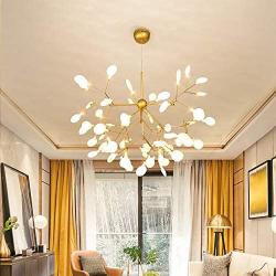 Modern Firefly Chandeliers, Sputnik Firework Chandelier with 27/36/45/54/63 G4 Blub, LED Ceiling Light Island Chandelier Fixture for Dining/Living Room, Study, Bedroom (63 Heads)