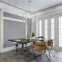 VINLUZ 4 Light Industrial Kitchen Pendant Light in Chrome Finish Lantern Iron Indoor Chandelier Ceiling Lighting Fixture for Stairway Living Room
