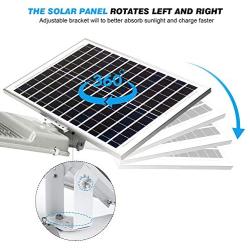 360W Solar Street Lights Outdoor - with Remote Control LED Solar Power Street Lamp 6500K Daylight White