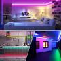 40FT LED Strip Lights, OHLUX Music Sync Flexible Rope Lights, 5050SMD 400LEDs Dimmable Light Decorations with 44 Keys RF Remote Controller Full Kit for Holiday Room Wall Corner Bedroom Bar Dorm Decor