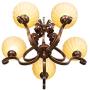Iron Scroll Golden Bronze Chandelier 28'' Wide Amber Scalloped Glass 5-Light Fixture for Dining Room House Foyer Kitchen Island Entryway Bedroom Living Room - Franklin Iron Works