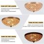 SOTTAE Elegant 2 Lights Crystal Cental Shade Bronze Gold Finish Bedroom Living Room Hallway Kids Room Modern Crystal Chandelier Ceiling Light, Ceiling Chandelier Size 11.8''