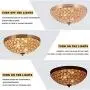 SOTTAE Elegant 2 Lights Crystal Cental Shade Bronze Gold Finish Bedroom Living Room Hallway Kids Room Modern Crystal Chandelier Ceiling Light, Ceiling Chandelier Size 11.8''