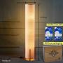 Floor Lamp, Amumo 52'' Gothic LED Modern Gray Floor Lamp for Living Room Decorative Elegant Design Tall Contemporary Column Soft Light Floor Lamp for Bedroom Office with Fabric Shade & 2 Light Warm 9W