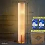 Floor Lamp, Amumo 52'' Gothic LED Modern Gray Floor Lamp for Living Room Decorative Elegant Design Tall Contemporary Column Soft Light Floor Lamp for Bedroom Office with Fabric Shade & 2 Light Warm 9W