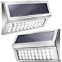 Upgraded 30 LED Solar Step Lights JACKYLED Outdoor Solar Stair Lights Waterproof Solar Powered Deck Lights Stainless Steel Cool White Light Security Lights for Path Fence Patio Wall Dock 2-Pack