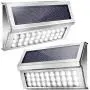 Upgraded 30 LED Solar Step Lights JACKYLED Outdoor Solar Stair Lights Waterproof Solar Powered Deck Lights Stainless Steel Cool White Light Security Lights for Path Fence Patio Wall Dock 2-Pack