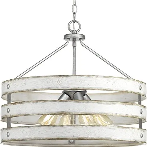 Progress Lighting P500023-141 Gulliver Four-Light Pendant, Galvanized Finish