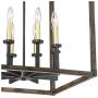 Cayden Bronze Antique Brass Wood Grain Cage Foyer Chandelier 20 1/4'' Wide Rustic Farmhouse 8-Light Fixture for Dining Room House Kitchen Island Entryway Bedroom Living Room - Franklin Iron Works