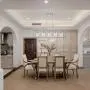 VINLUZ 5 Light Chandeliers Chrome with Clear Glass Shade Modern Industrial Kitchen Island Pendant Lights Linear Dining Room Lighting Fixtures Hanging, Farmhouse Flush Mount Ceiling Light for Bar