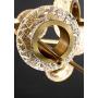 APBEAM Gold Pendant Light with Glass Shade Brass Chandelier Modern Light Fixture for Living Room Dining Room 8 Lights