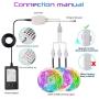 MELEGAN Led Strip Lights 49.2ft RGB Led Lights for Bedroom