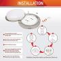 OSTWIN 14 Inch LED Flush Mount Emergency Light for Home Power Failure, Dimmable Round Light Fixture, 20W (120W Eq.), 1400 Lm, 3000K (Warm White), Brushed Nickel Finish, ETL Listed
