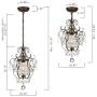 Derksic Mini Crystal Chandelier Antique Bronze Chandeliers 1 Light Iron Ceiling Light Fixture for Kitchen Dining Room Girls Room Bedroom Dressing Room Foyer Closet