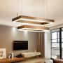 CCSUN Contemporary LED Dimmable Chandelier with Remote Control,280w Rectangular Dining Room Pendant Light Acrylic Modern Creative Ceiling Light Adjustable Height Island Lights for Living Room Kitchen