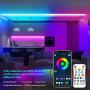 50ft/15m Dreamcolor RGBIC LED Strip Lights for Bedroom, Megulla Bluetooth APP Controlled 12v LED Tape Lights with Remote and 300+ LED-Chasing Lighting Effects for Kitchen, Living Room, Gaming Room