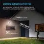 PARMIDA LED Solar Security Light, Motion Sensor Operated, Rechargeable with Solar Panel, 1000LM, Dusk to Dawn Setting, Waterproof Outdoor Light, Optional Dry Battery Backup, 5000K - Dual-Head, Black