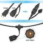 2-Pack Dimmable LED Outdoor String Lights for Patio Daylight White, IP65 Waterproof Hanging Edison Bulbs, Commercial Grade Lights String Create Ambience for Cafe Garden Backyard Party (Total 96ft) 2-Pack Dimmable LED Outdoor String Lights for Patio Daylight White, IP65 Waterproof Hanging Edison Bulbs, Commercial Grade Lights String Create Ambience for Cafe Garden Backyard Party (Total 96ft)