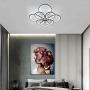 Ganeed Dimmable LED Ceiling Lights,104W Modern Two Layers LED Chandelier,Acrylic Ceiling Lamp Fixture with 8 Rings for Bedroom Dining Room Kitchen,3000-6500K/Black