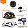 Moredig Night Light Projector Remote Control and Timer Design Projection lamp, Built-in 12 Light Songs 360 Degree Rotating 8 Colorful Lights for Children Kids Birthday, Parties - Black White