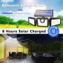 Solar Lights Outdoor, FURANDE 3 Head Super Bright Solar Motion Sensor Light Outdoor IP65 Waterproof 270° Wide Illumination Security Lights Motion Outdoor for Yard, Garage, Pathway 4 Pack