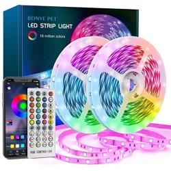 Led Lights Strip for Bedroom 65.6ft 20M RGB Christmas Neon Color Changing Room Wall Rope Lights Bluetooth with Remote Luces Led para Decoracion Habitacion