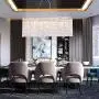 NOXARTE Modern Rectangular Chandelier Crystal Light LED Indoor Ceiling Hanging Lighting for Dining Room L31.5''xW7.8''xH11.8''