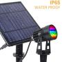T-SUN RGB Solar Spotlights Outdoor, 5W Solar Lights with 4 Pack Headlights, IP65 Waterproof Color Changing Spot Lights Outdoor Security Wall Lights for Garden, Yard, Driveway, Pool Area(RGB)