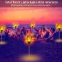 Topmante Upgraded Solar Torch Lights Waterproof Flickering Dancing Flames Torches Lights Outdoor Solar Landscape Decoration Lighting Dusk to Dawn Auto On/Off Path Lights (4 Pack - Star)