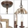 Lampundit Orb 4 Lights Farmhouse Chandelier, Wood Geometric Pendant Light for Kitchen Island Dining Living Room Entryway Foyer