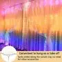 Curtain Lights,Star String Twinkle Fairy String Lights for Bedroom, 8 Modes Waterproof 9.8 X 9.2ft 280 LED Christmas Wall Decor Hanging Lights with Remote Control ,Wedding Garden Indoor