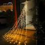 PUHONG Christmas Decoration Star Lights Outdoor,317 LED 16.4Ft Christmas Tree Toppers String Lights[8 Modes& Waterproof] for Halloween Xmas New Year Holiday Birthday(Iron) (Warm White)
