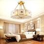 Huajin LED Ceiling Lights Fixtures, Antique European Glass Ceiling Lamps Industrial Edison Copper Pendant Lighting Close to Ceiling Lamp Living Room Bedroom Dining Room Ceiling Lights,60CM