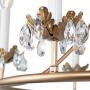 LOG BARN Large Gold Chandelier, Round Chandelier with Crystal Pendants for Dining Room, Kitchen Island, 29.5” Dia