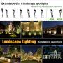 GreenClick Landscape Lighting, 3W 12V Extendable LED Garden Lights 1800 Lumen Warm White Landscape Lights IP65 Waterproof Outdoor Spotlights for Walls Trees Flag Pathway(6 Pack)