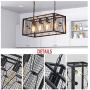 SHUNGYU Farmhouse Kitchen Island Lighting, 4 Light Industrial Vintage Pendant Light Hanging Ceiling Light Fixture Chandelier for Dining Room Restaurant Kitchen and Bar