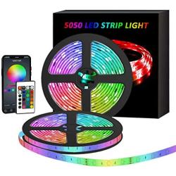 COSITA LED Strip Lights, 32.8ft RGB Smart WiFi LED Light Strip with 24 Keys IR Remote and and App Controlled, 5050 Flexible Color Changing Waterproof Led Rope Lights for TV Backlight,Bedroom,Party