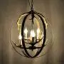 Unitop Globe Antler Chandelier, 6 Lights D21.7'' Metal Retro Pendant Light Fixture Vintage Resin Deer Antler Chandelier for Living Room Kitchen Island Bedroom