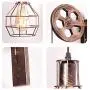 Rustic Pulley Wall Sconces Iron Industrial Single Head Wall Light Fixtures Vintage Indoor Metal Mid Century Lamp for Kitchen Restaurant Dining Room Farmhouse