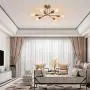 Chandelier Lights Semi Flush Mount Ceiling Modern Sputnik Lighting Farmhouse Kitchen Fixtures for Dining Room Living Bedroom Foyer,6 Light Gold Copper Chandelier Lights Semi Flush Mount Ceiling Modern Sputnik Lighting Farmhouse Kitchen Fixtures for Dining Room Living Bedroom Foyer,6 Light Gold Copper