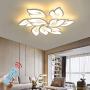 LED Ceiling Light Dimmable with Remote Control Light Color/Brightness Adjustable Acrylic Shade White Lacquered Metal Frame Flower Shape Ceiling lamp Bedroom Dining Room Living Room Lamp (C)