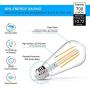 Vintage LED Edison Bulb, 6W, Equivalent 60W, Soft White 2700k, Non-Dimmable Led Filament Light Bulb, E26 Base, High CRI 95+ Eye Protection Led Bulb, Clear Glass for Home Bathroom Kitchen, Pack of 5