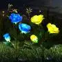 Solar Lawn Light rose2 Pack（6 Heads）,Rose Solar Energy Outdoor Garden Light, Garden Light Outdoor Decoration, Outdoor Light Pile,Solar energyStatue lamp， Garden Stakes Decorative,Lawn Garden，Rose