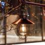 pearlstar Solar Lantern Outdoor Hanging Light Rustic Solar Lamp with Warm White Edison Bulb Design for Garden Yard Patio Porch Decor(Copper,)
