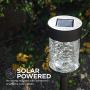 Home Zone Security Solar Pathway Light - Decorative Rotating LED Large Path Lights with Crackle Glass Housing, 2-Pack