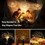SEVEN LADY Firework-Lights,4 Lights LED Copper Wire Firework String Lights with Rechargeable Power Bank & Remote Control 14 Modes Outdoor Decorative Warm White Lights