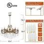 MEEROSEE Crystal Chandeliers Contemporary Chandelier Island Lighting 10 Lights Candle Pendant Ceiling Light Fixture for Dining Room Living Room Kitchen Bedroom Hallway Entry D35.4''